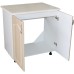 Masca pentru chiuveta cu 2 usi 80 cm Zebra, Alb/MDF Sonoma cu blat Travertin, 80 x 85 x 60 cm